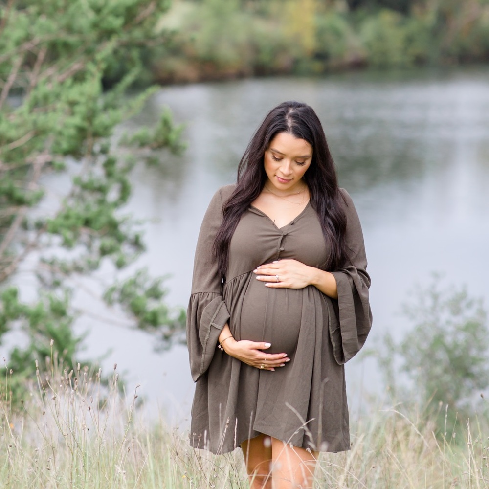 Olive Bump Friendly Short Dress